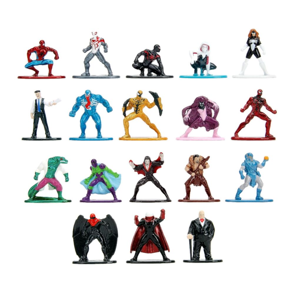 NEW - Marvel Spider-Man Jada Nano Metalfigs Series 9 18 Figure Die Cast Set